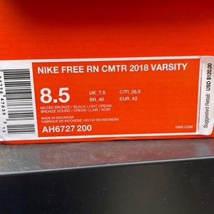 Nike Free RN CMTR 2018 Varsity size 8.5